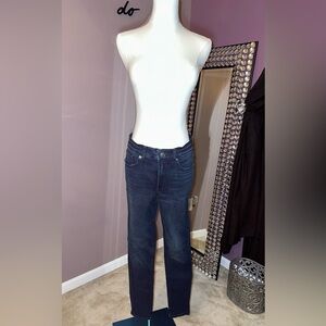 Express Women's Dark Blue Straight Jeans